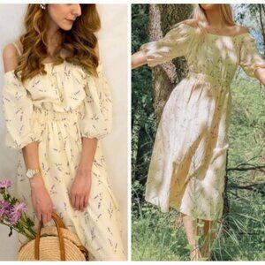 H & M Wildflower Collection off shoulder midi dress Size XS